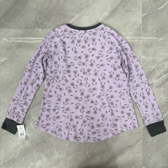 Girl’s Peanuts Thermal Snoopy Halloween Boo Skeleton Bats Long Sleeve Shirt XL - Picture 11 of 16